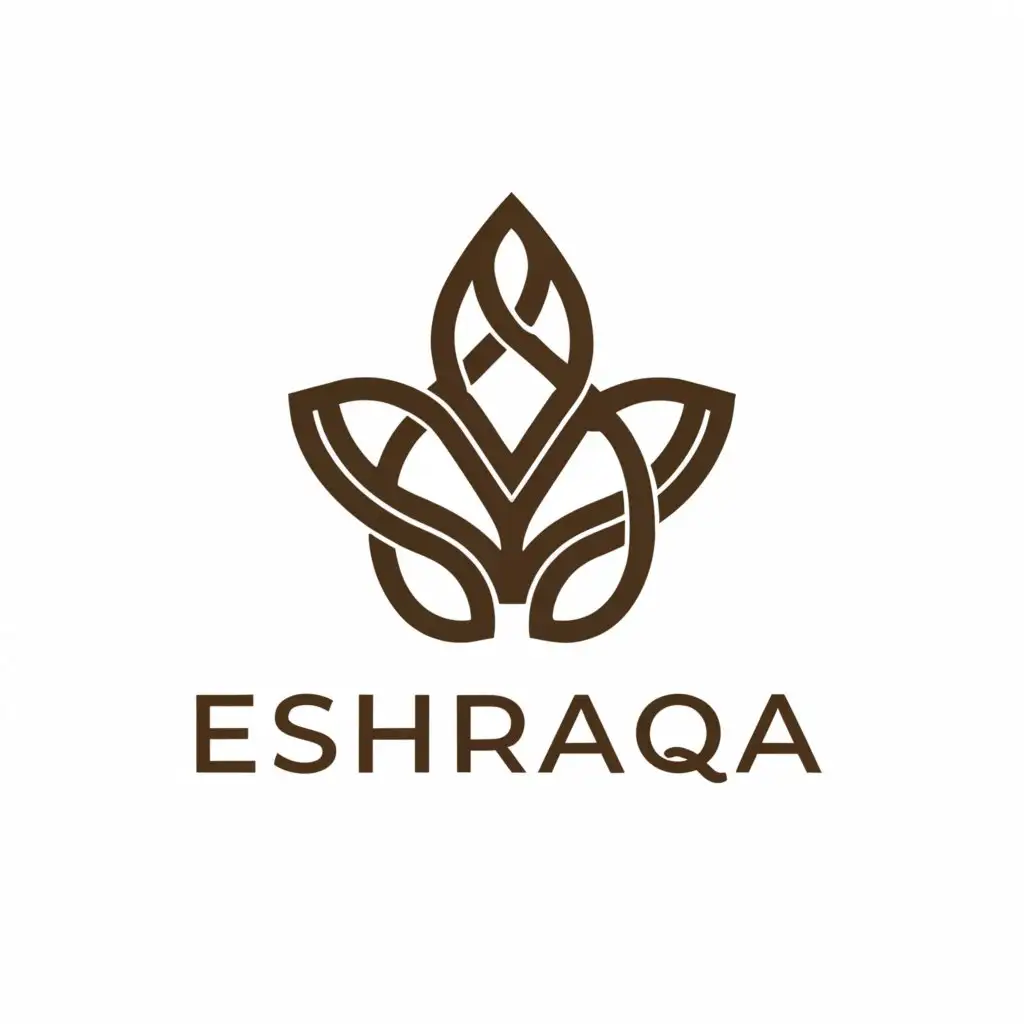 a logo design,with the text "eshraaqa", main symbol:a logo design,with the text "eshraaqa", main symbol:a logo design,with the text "eshraaqa", main symbol:logo named eshraaqa for brand women fashion ,Moderate,clear background
,Moderate,clear background
,Moderate,clear background