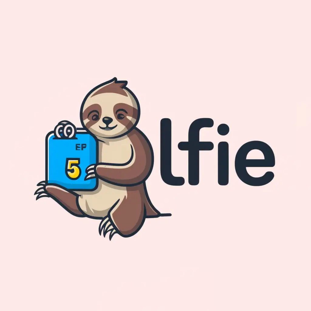 a logo design,with the text "selfie", main symbol:sloth and calendar,Minimalistic,be used in Events industry,clear background