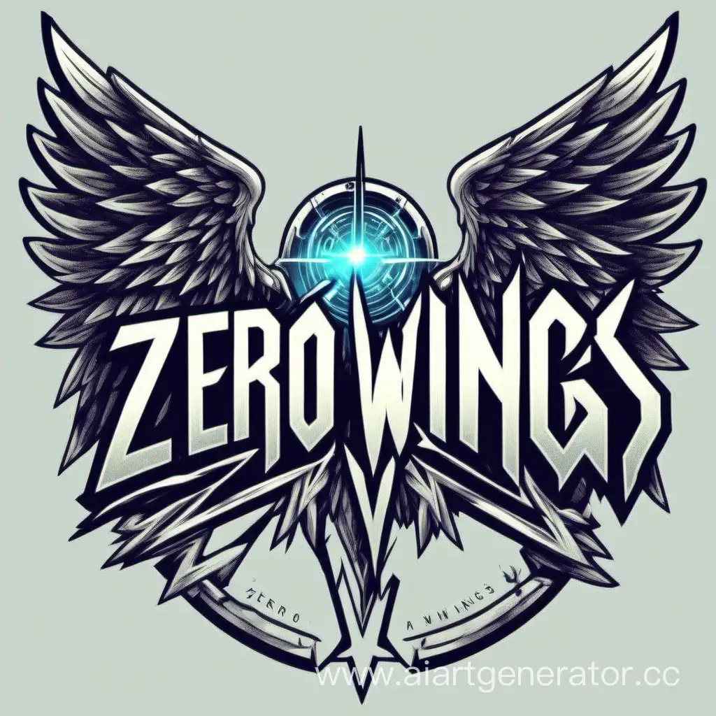 zero wings angel logo cyberpank