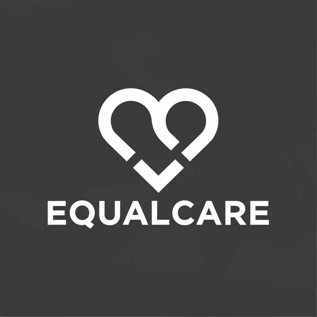 LOGO-Design-For-EqualCare-Monochrome-Heart-Symbolizing-Compassionate-Family-Care