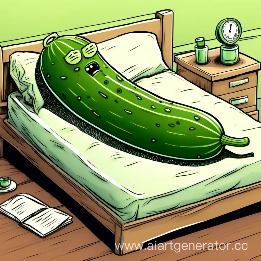 Adorable-Cartoonish-Humanoid-Cucumber-Taking-a-Sweet-Nap