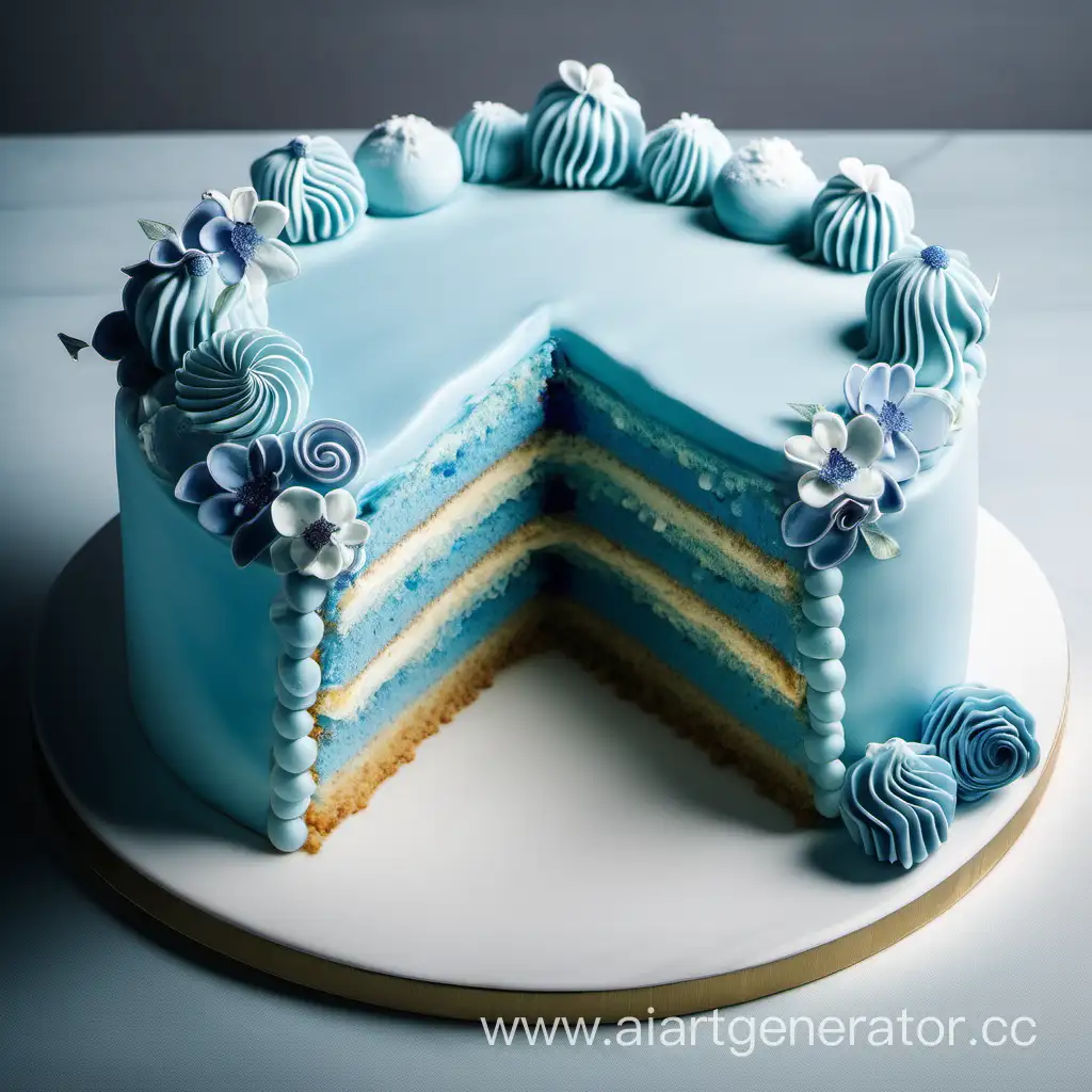 Прекрасный обычный голубой пирог который сделал повар кондитер