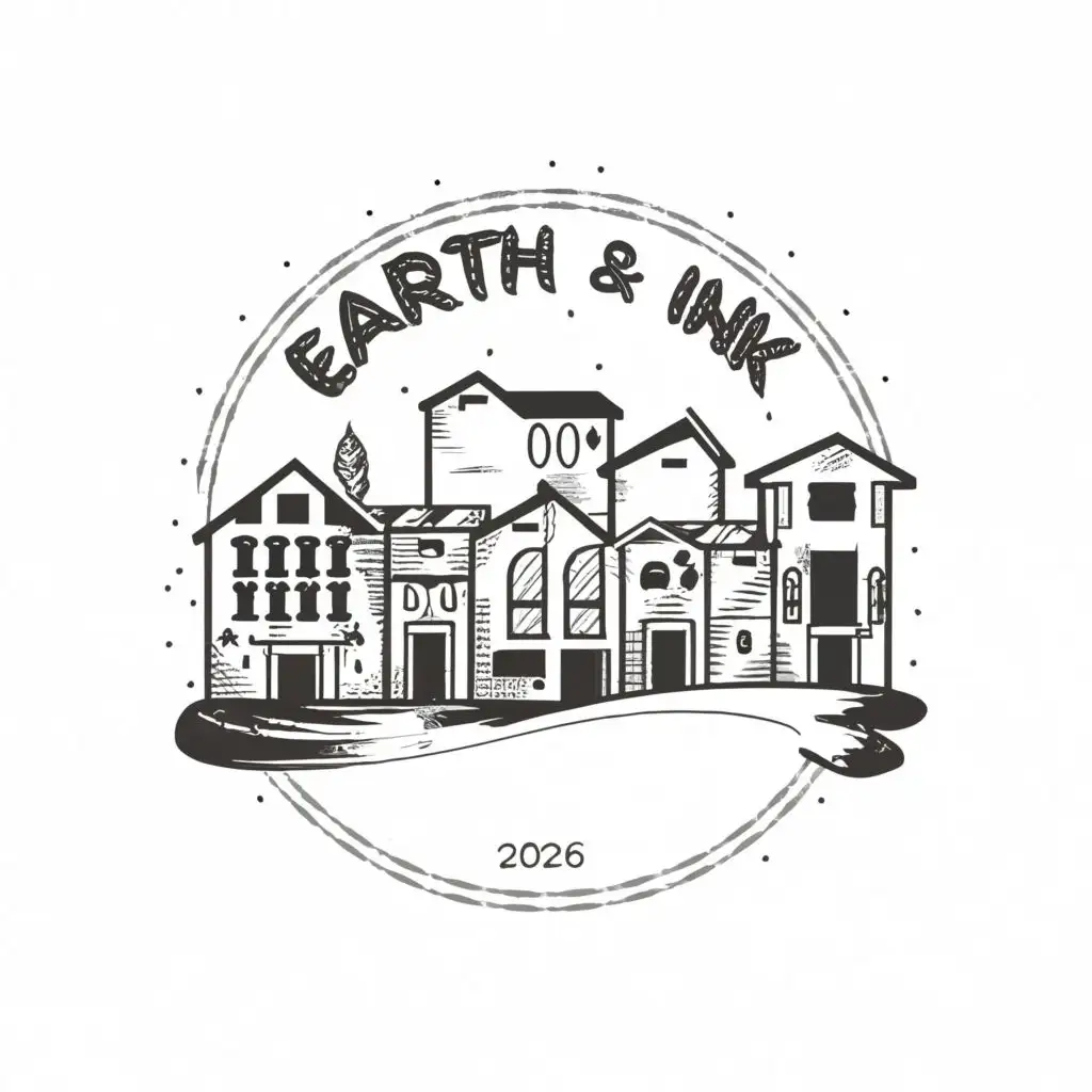 logo, neighborhood, with the text "Earth & Ink", typography