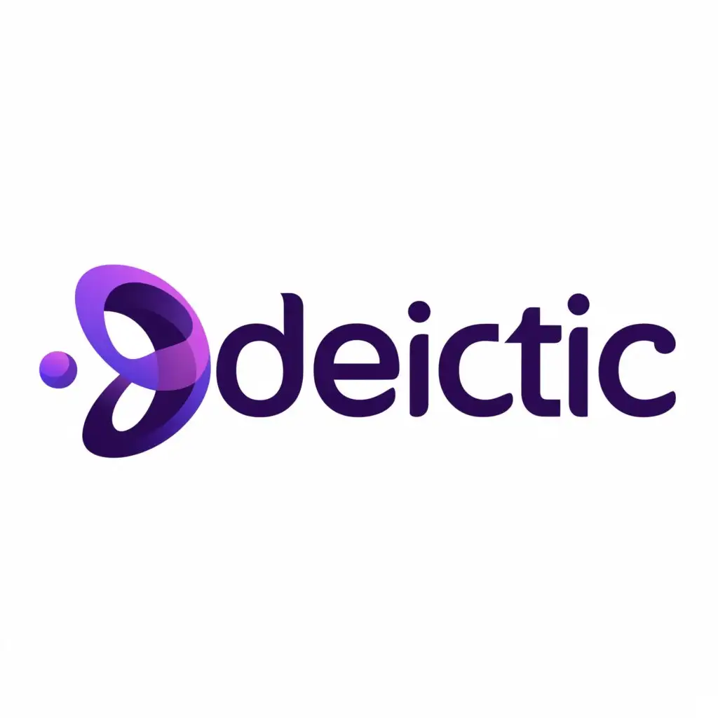 a logo design,with the text "Depictic", main symbol:purple dot for the last letter i in the the name,Moderate,be used in Technology industry,clear background