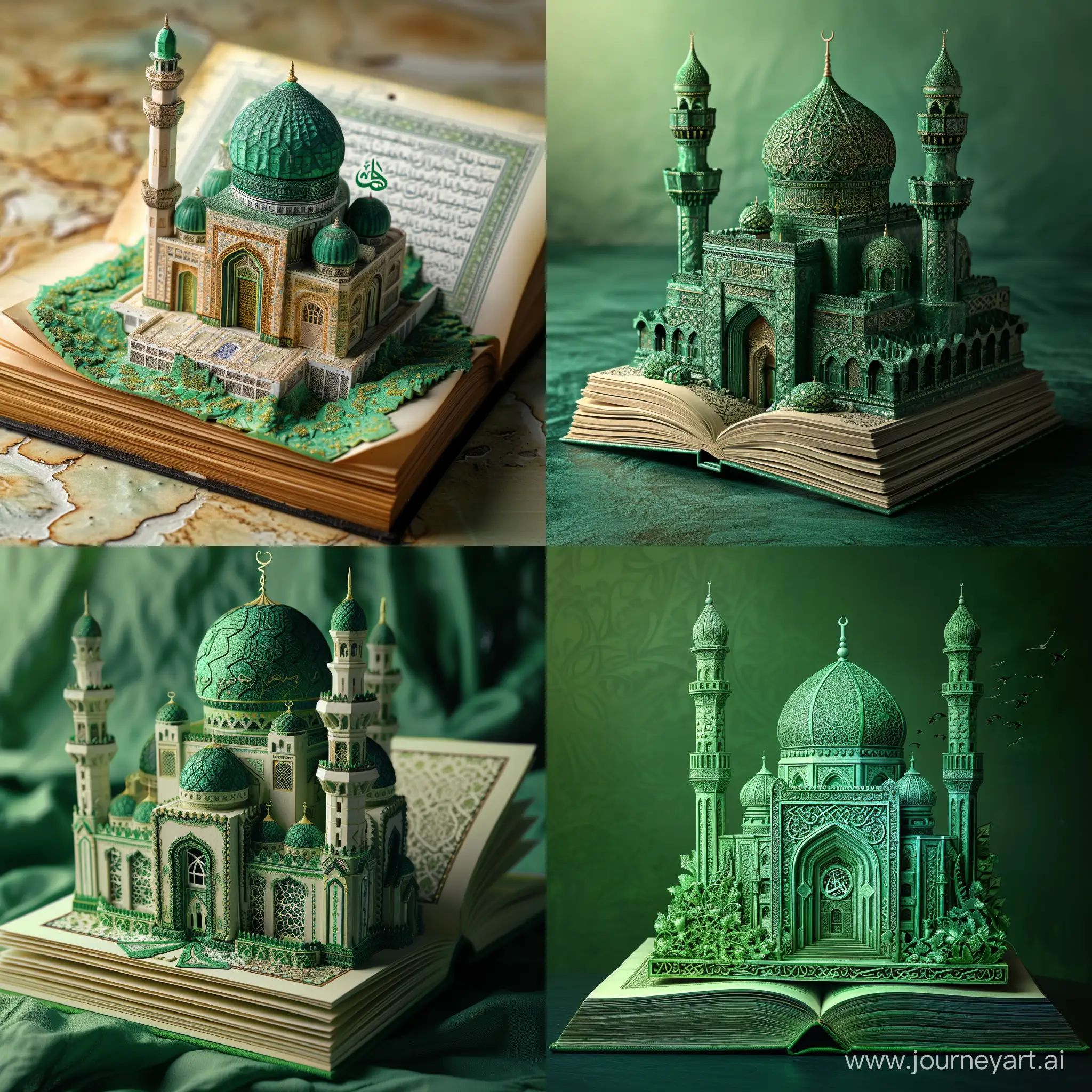Islamic-Mosque-Inspired-by-Hazrat-Muhammads-Tomb-on-Quran-Book
