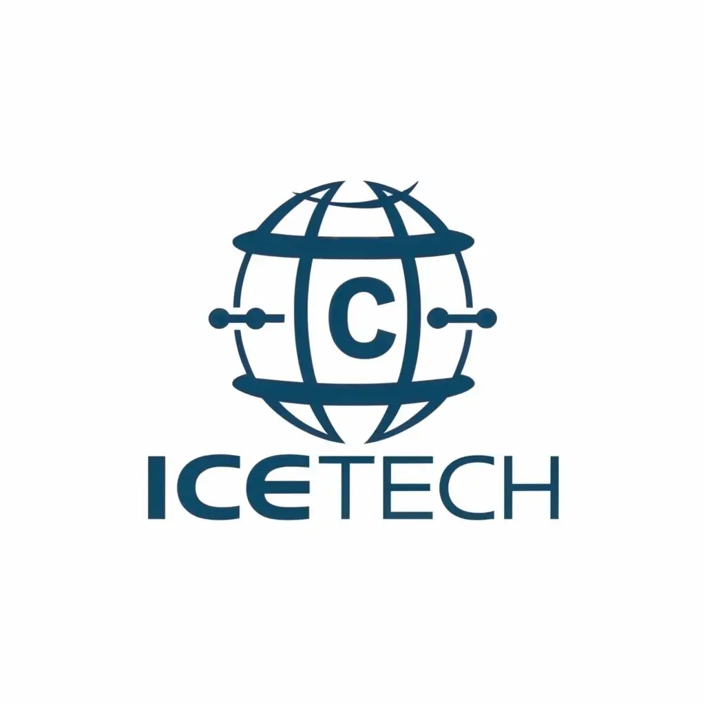 logo, Tech Globe, with the text "Ice Tech", typography, be used in Technology industry