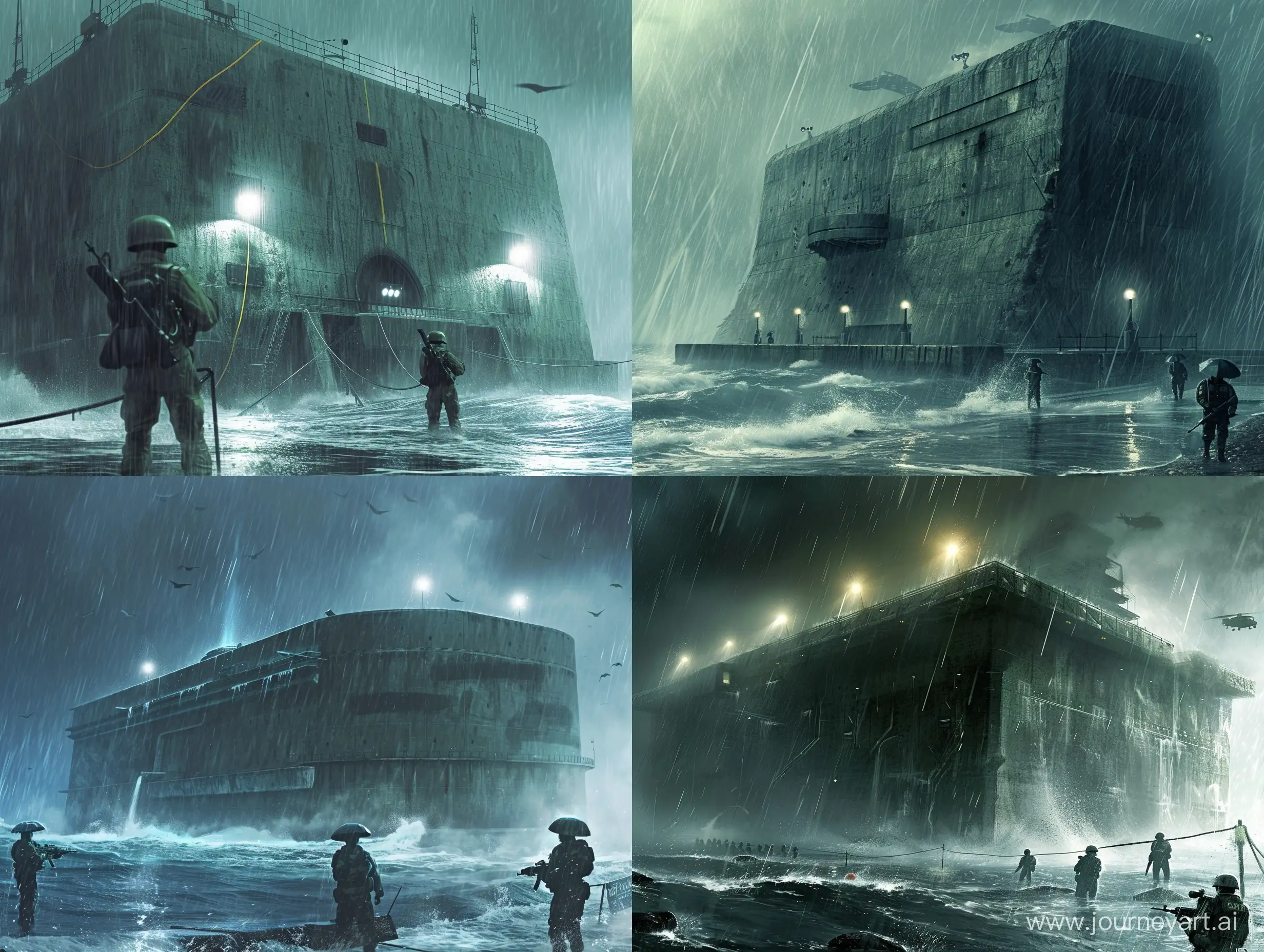 Mysterious-Retro-Futuristic-Oceanic-Cold-War-Era-Building