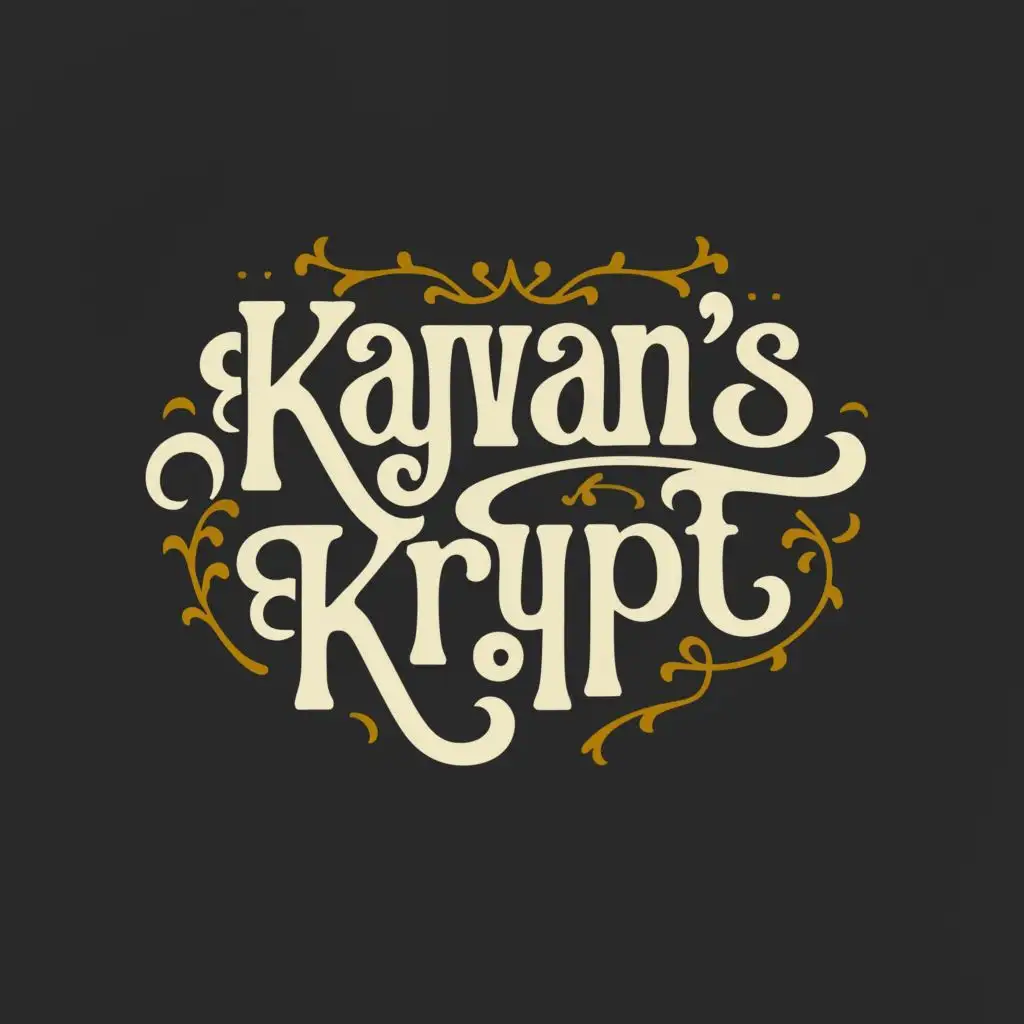 logo, text, with the text "Kayvan's Krypt", typography