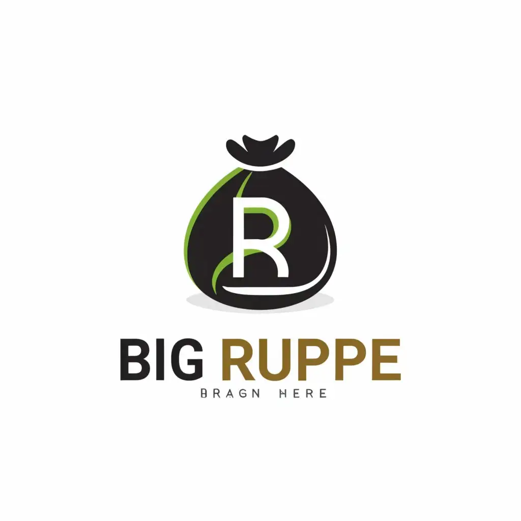 a logo design,with the text "BIG RUPEE", main symbol:Money,Moderate,be used in Finance industry,clear background