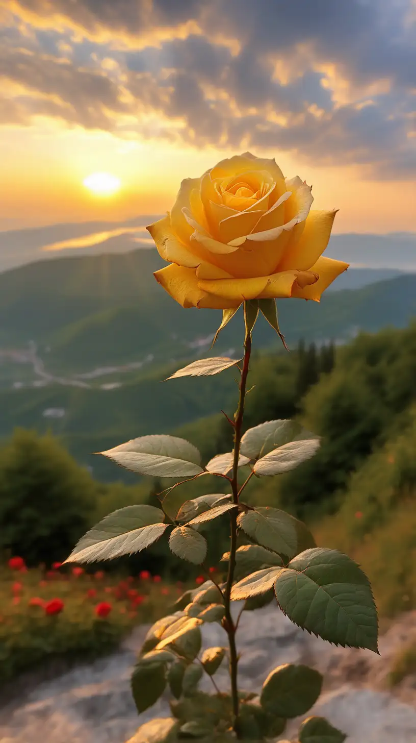 Golden Sunrise Rose on Mountain Captivating Beauty in Nature