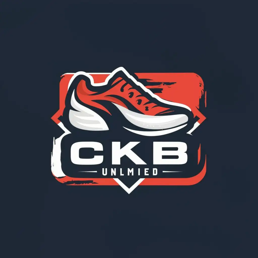 logo, SHOES, with the text "CKB UNLIMITED", typography, be used in Sports Fitness industry