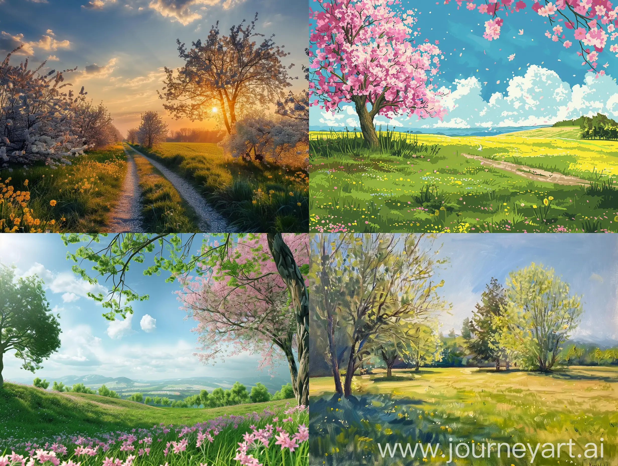 Vibrant-Spring-Landscape-with-Blossoming-Trees