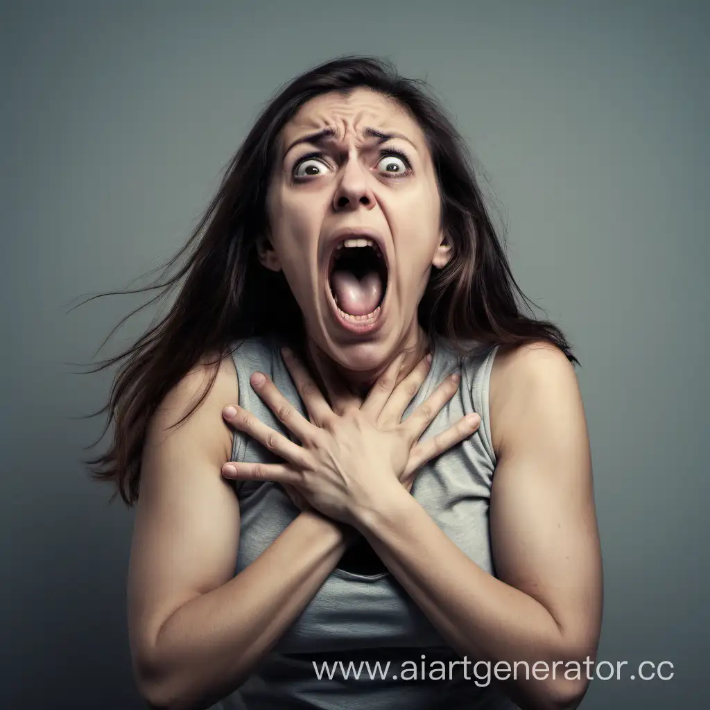 Fearful-Woman-Screaming-in-Distress