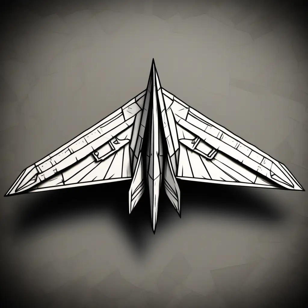 freestanding paper airplane darkest dungeon style topdownview
--no shadow --no background