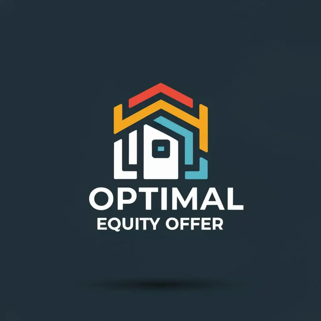 logo, House, with the text "Optimal Equity Offer", typography, be used in Real Estate industry, with blue colorations