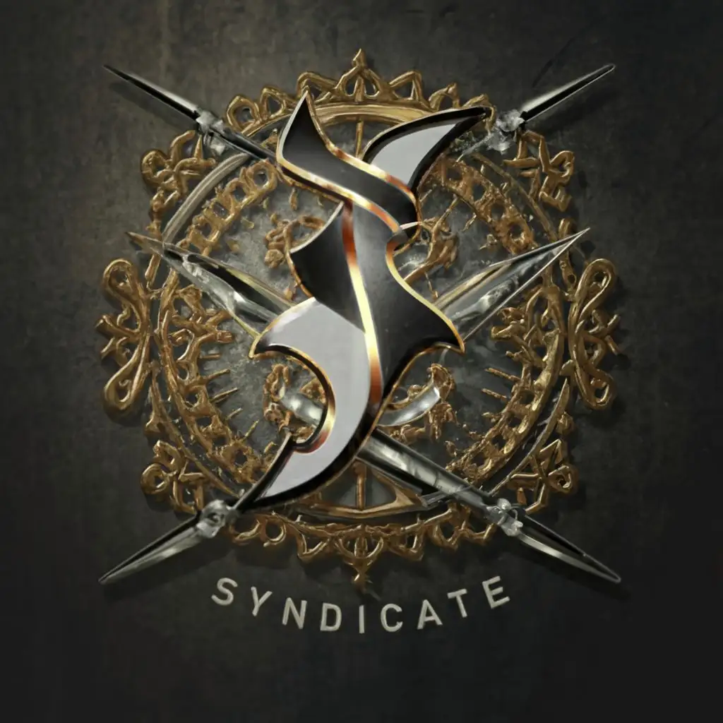 a logo design,with the text 'Shadow Syndicate main symbol:Mafia,complex,clear background