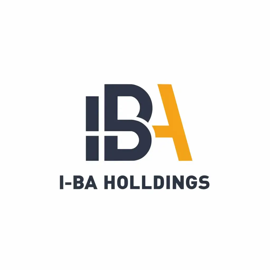 logo, ADMIN COMPANY, with the text "I-BA HOLDINGS", typography, be used in Finance industry