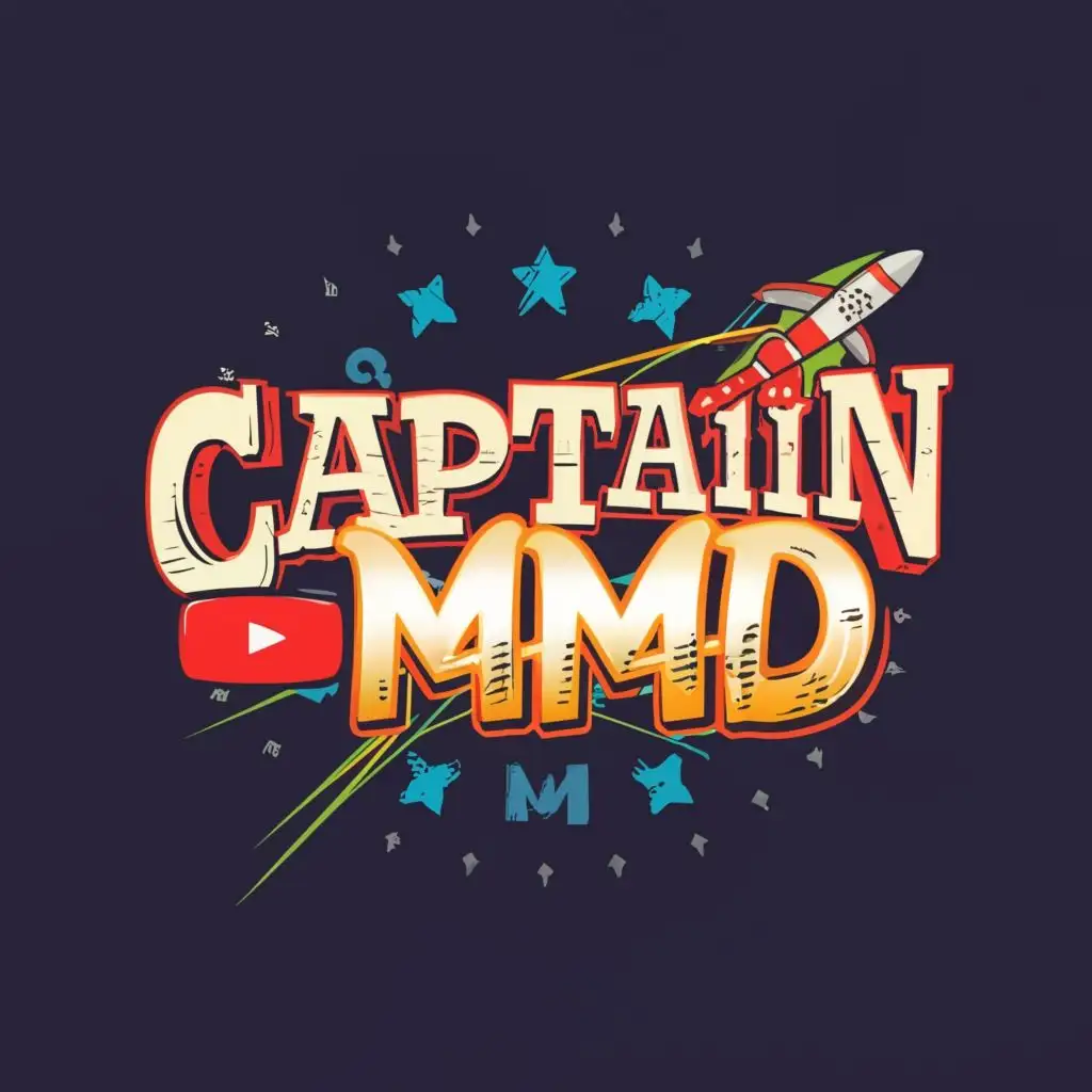 logo, YouTube, with the text "Captain MMD", typography, be used in Entertainment industry