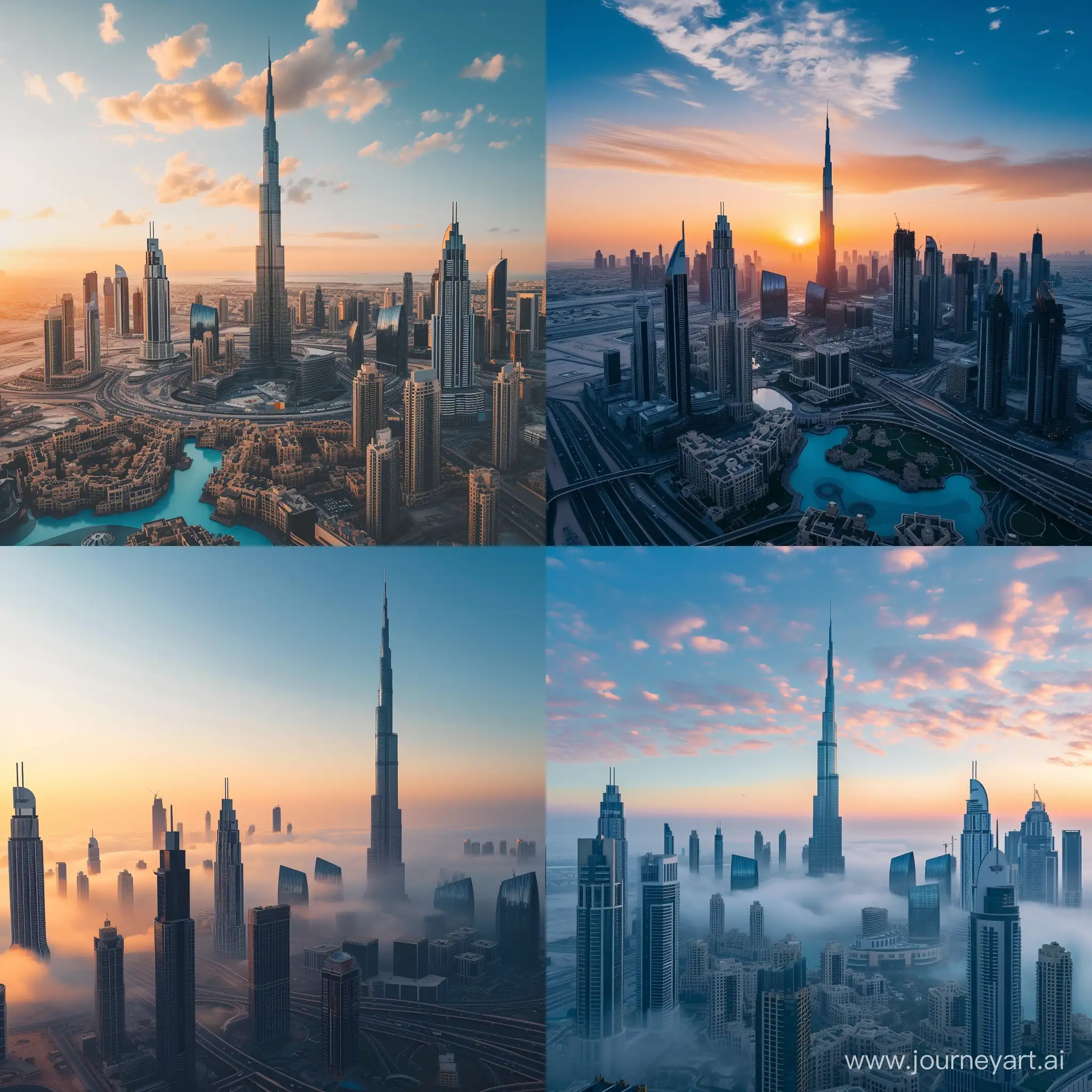 Futuristic-Dubai-Cityscape-at-Sunset