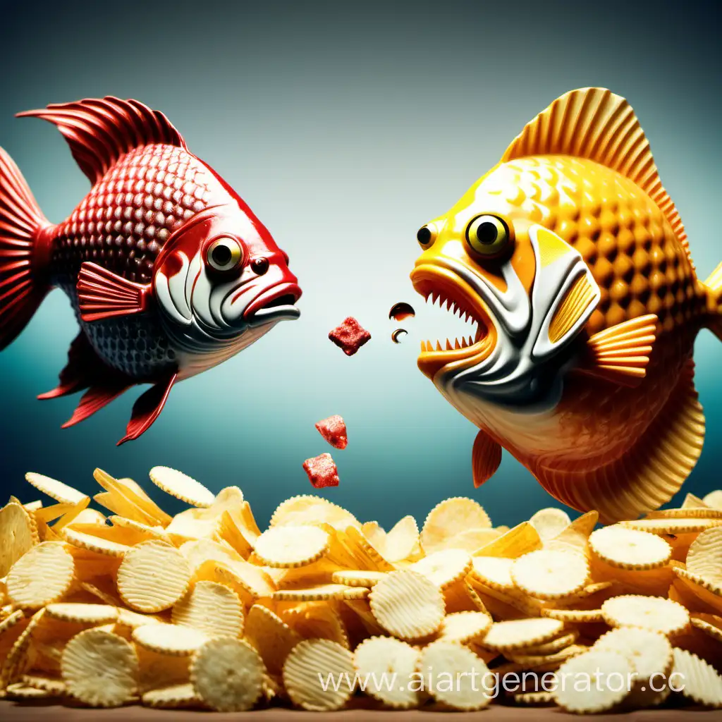 Epic-Battle-Chips-vs-Fish-AIGenerated-Art