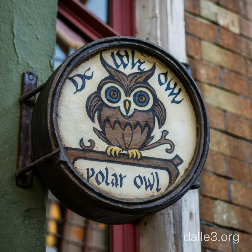 a medieval sign for a tavern named "polar owl"