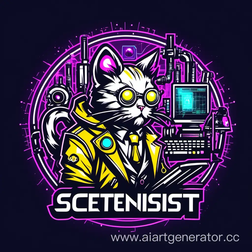 Cyberpunk-Cat-Scientist-Creating-Futuristic-Logo-Design