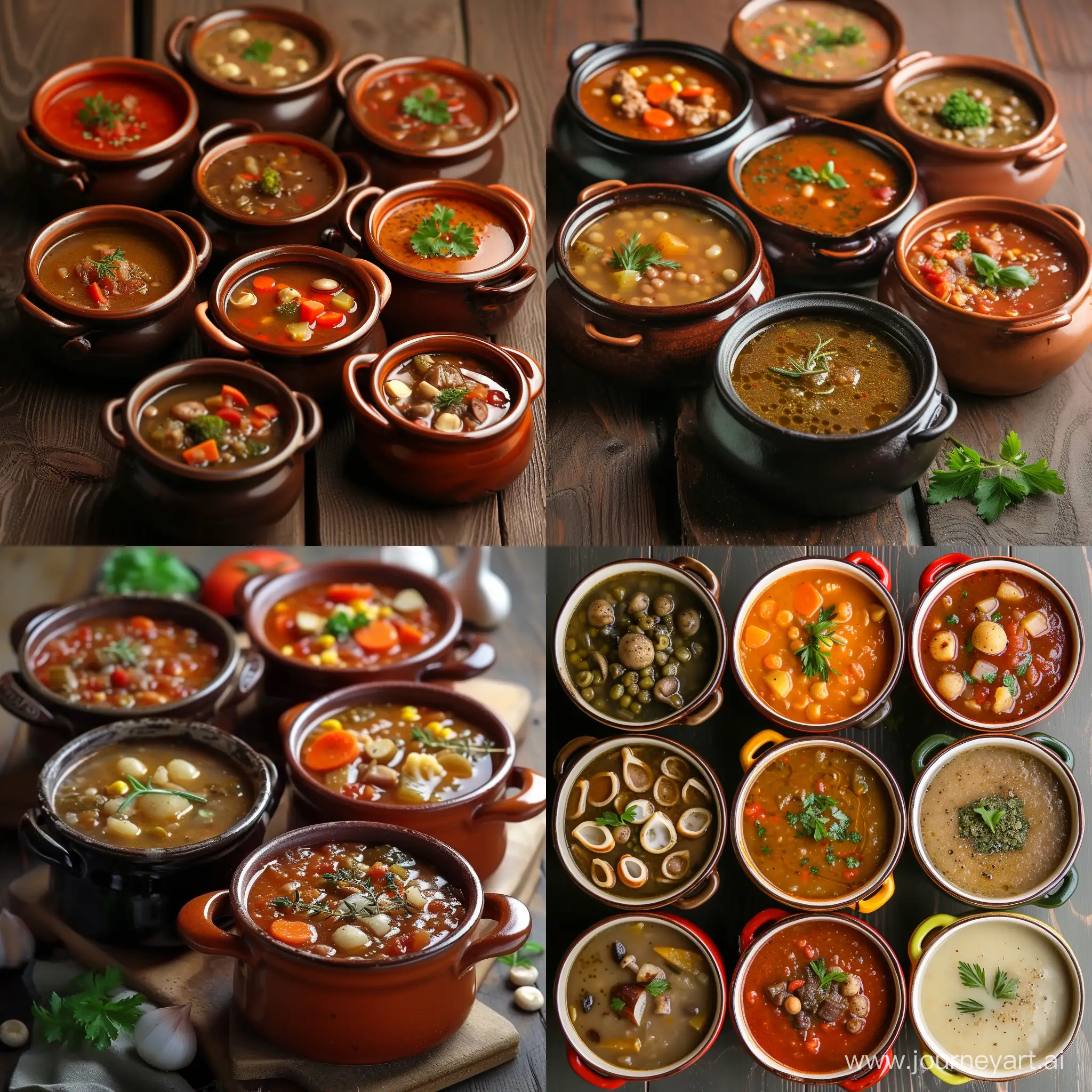 Homemade-Soup-in-Rustic-Pots-Realistic-Culinary-Delight-Photo