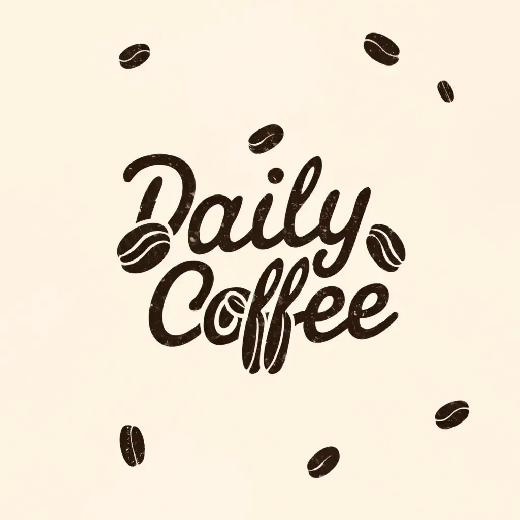 a logo design,with the text "daily coffee", main symbol:coffee beans,Minimalistic,clear background
