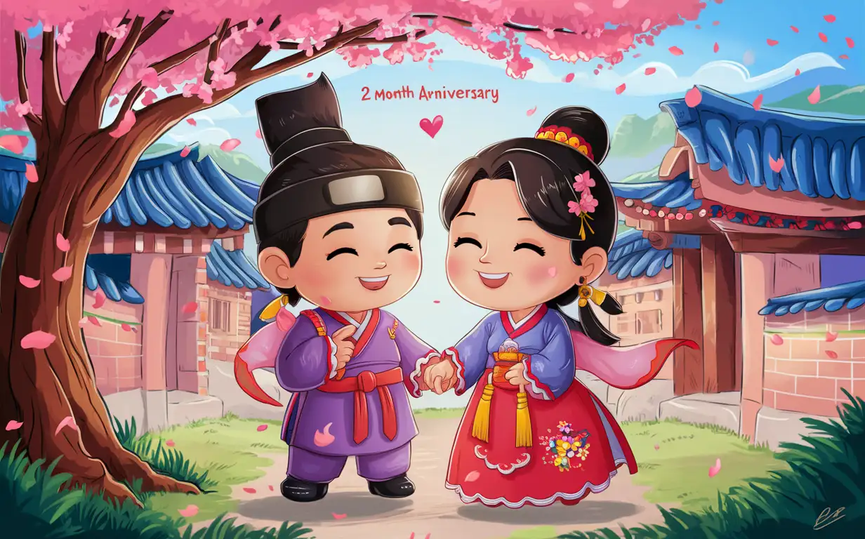 Happy 2-Month Anniversary!
Madiyar & Victoria
Started Dating on February 17, 2024
создай открытку мы похоже на корейцев