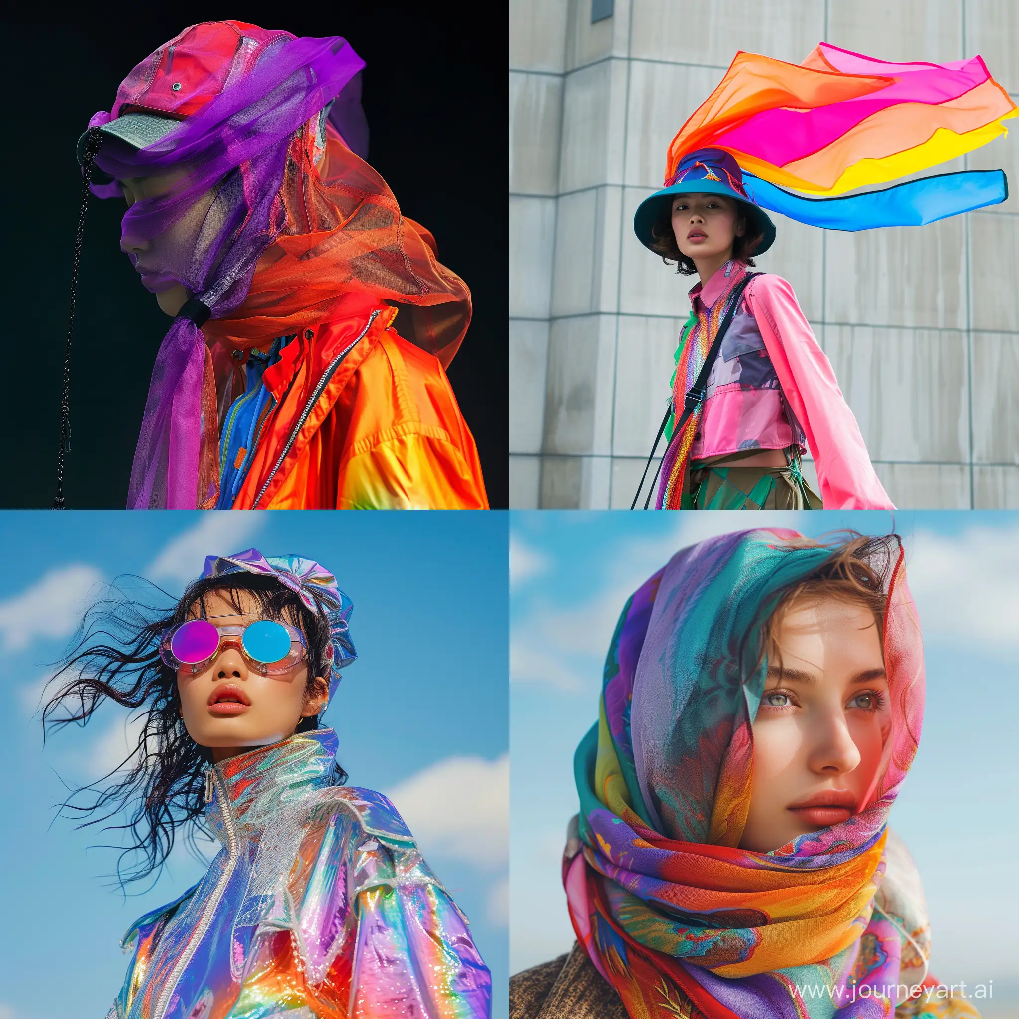 Stylish-Women-in-Vibrant-Windbreakers-Fashionably-Pose