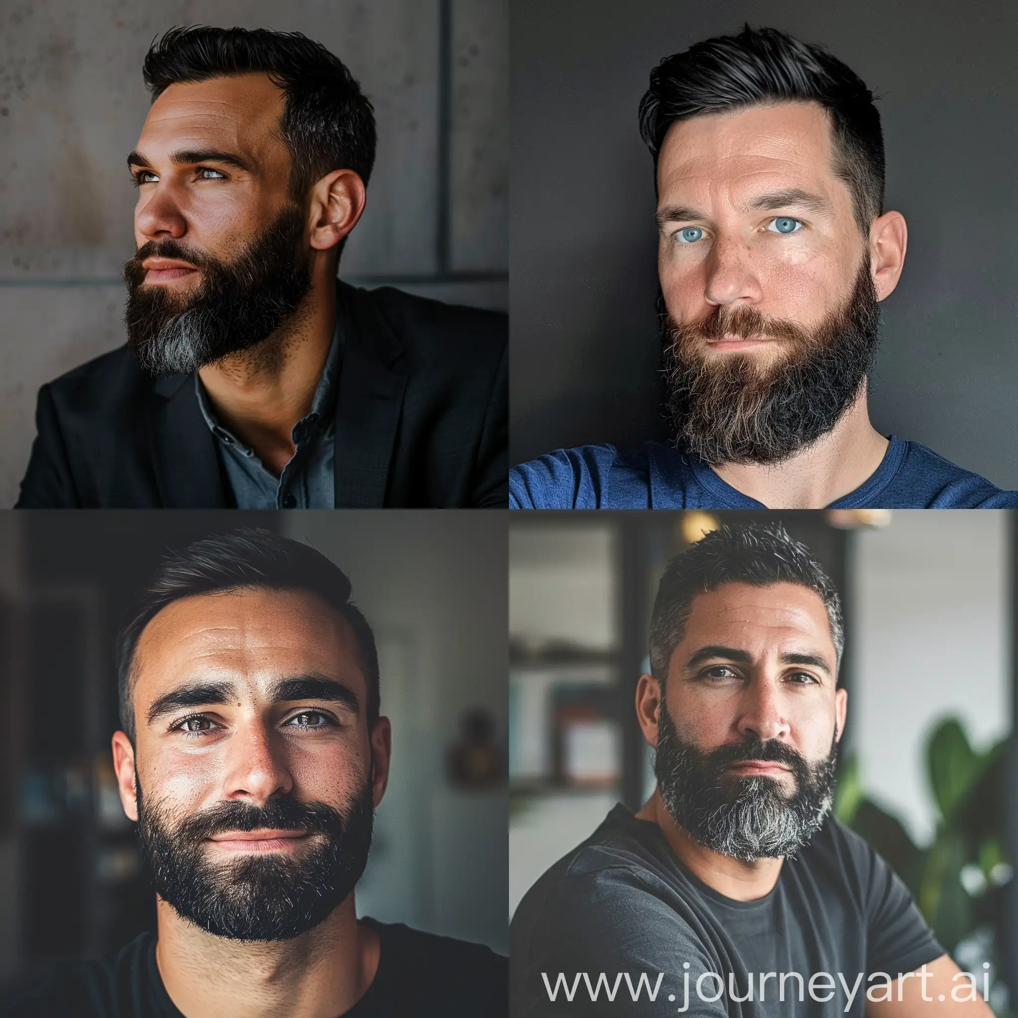 create linkedin profile picture, for digital marketing manager, male, mid 30s, short beard black
