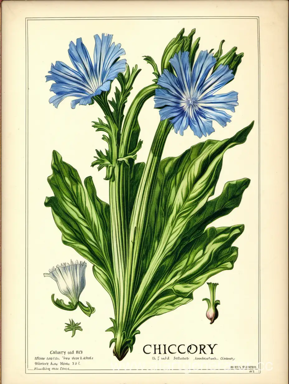 Vibrant-Chicory-Blooms-in-Enchanting-Garden-Setting