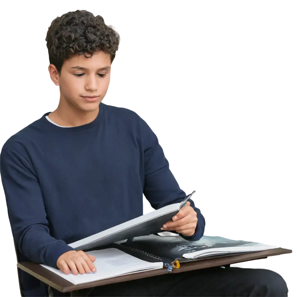 Studying-Boy-in-Focus-HighQuality-PNG-Image-for-Enhanced-Clarity-and-Detail