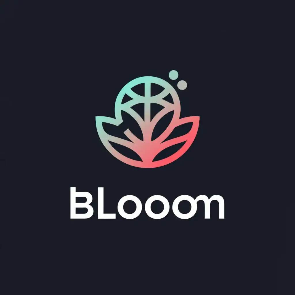 a logo design,with the text "Bloom
", main symbol:A logo for a digital marketing agency, incorporating the text _Bloom_ in modern typography, designed for use in the internet industry, with a world with a flower bloom mixed with a flower,Moderate,be used in Sports Fitness industry,clear background