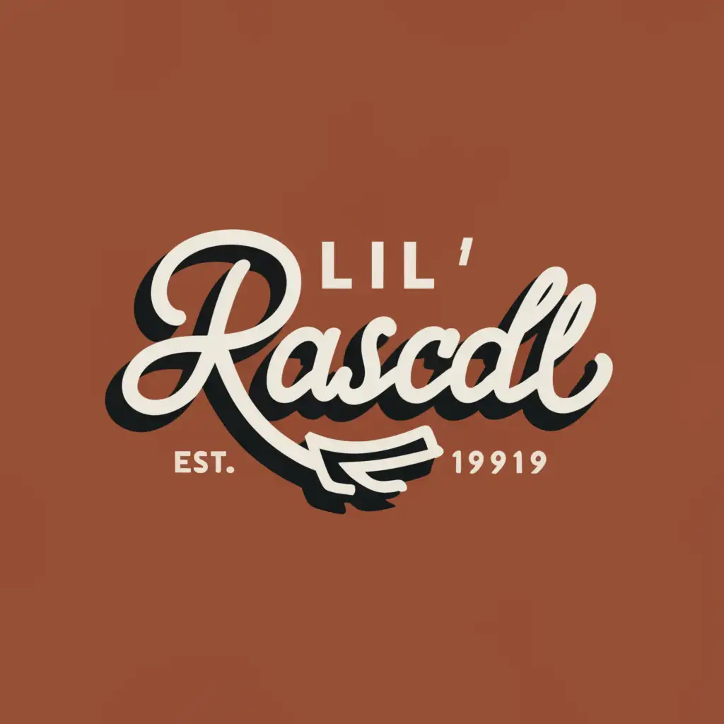 a logo design,with the text "Lil’ Rascal", main symbol:Name,Minimalistic,clear background