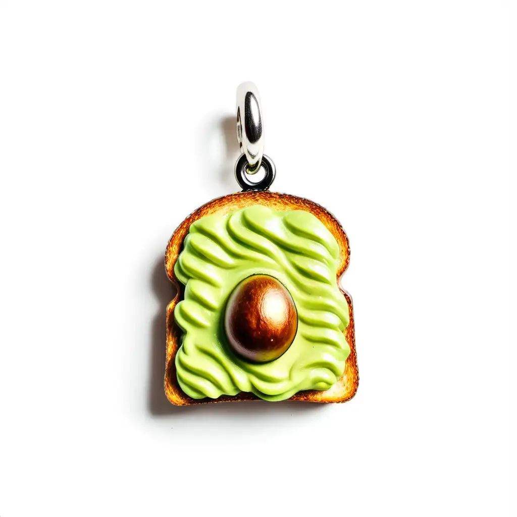 Avocado Toast Charm Delicious Breakfast Art on White Background