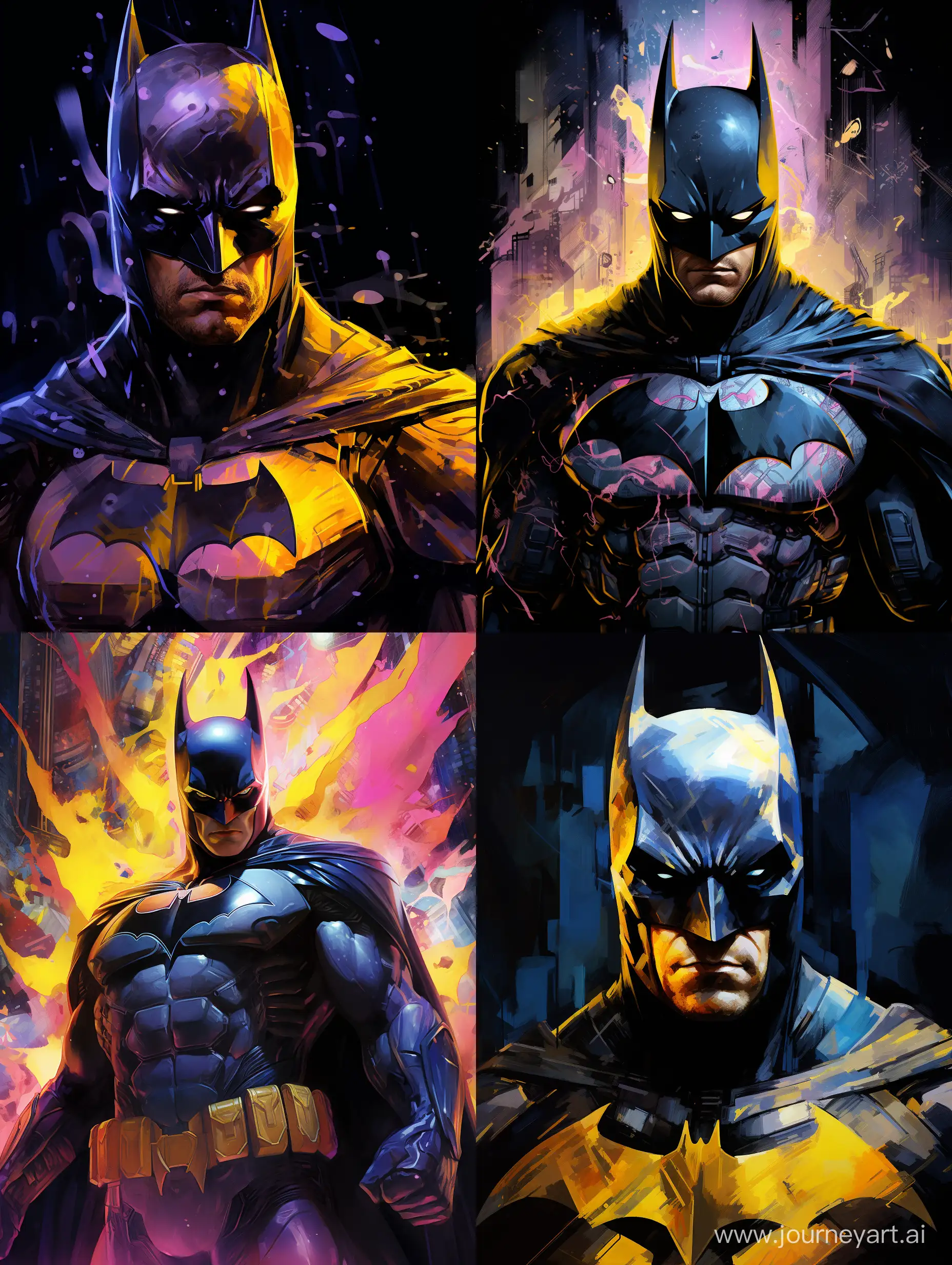 комикс арт, портретный стиль, Batman, яркие светлые краски