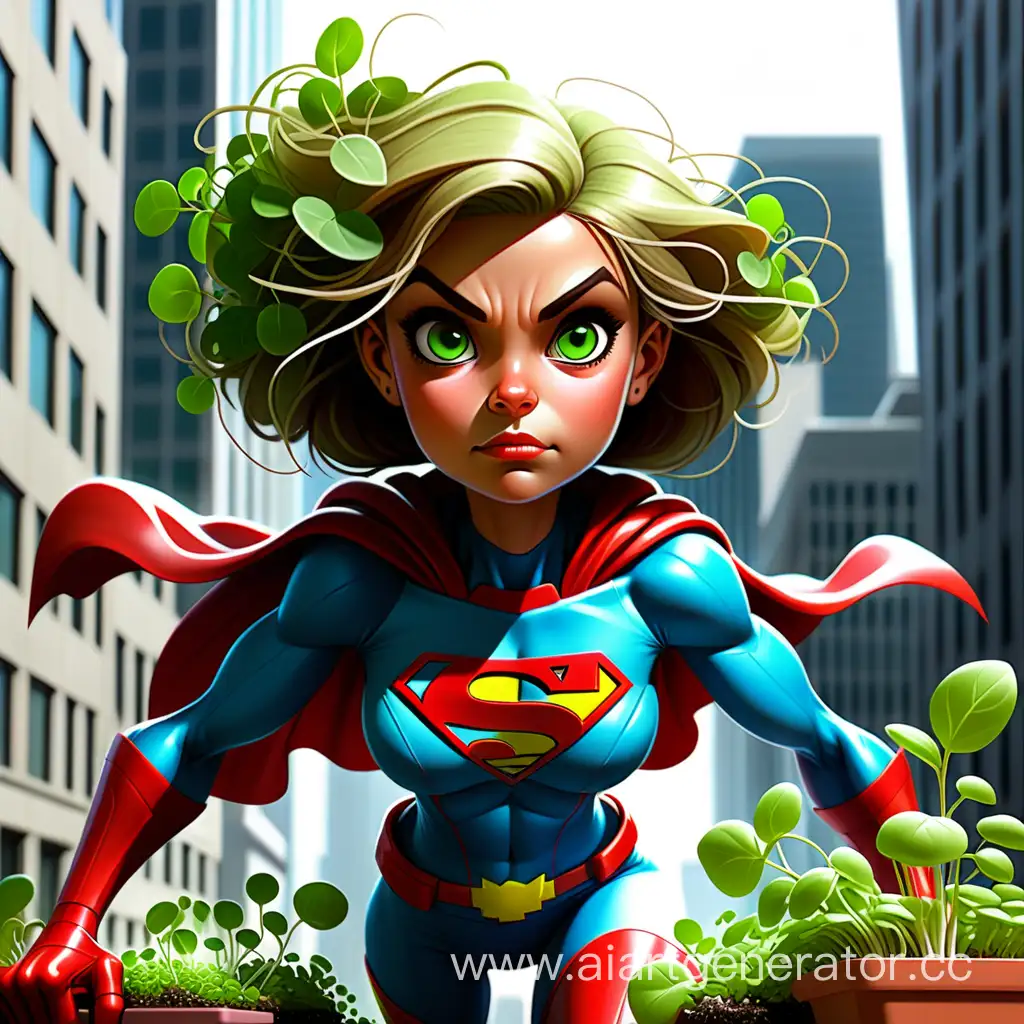 Супергерой девочка микрозелень спасает