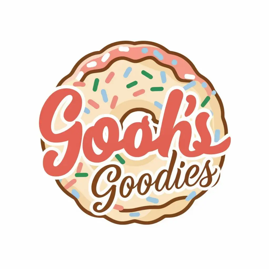 logo, Donut, baker, with the text "Gosh's Goodies", typography, be used in Restaurant industry