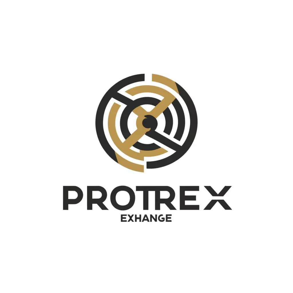 a logo design,with the text "PROTREX", main symbol:CRYPTOCURENCY EXCHANGE,complex,be used in Finance industry,clear background
