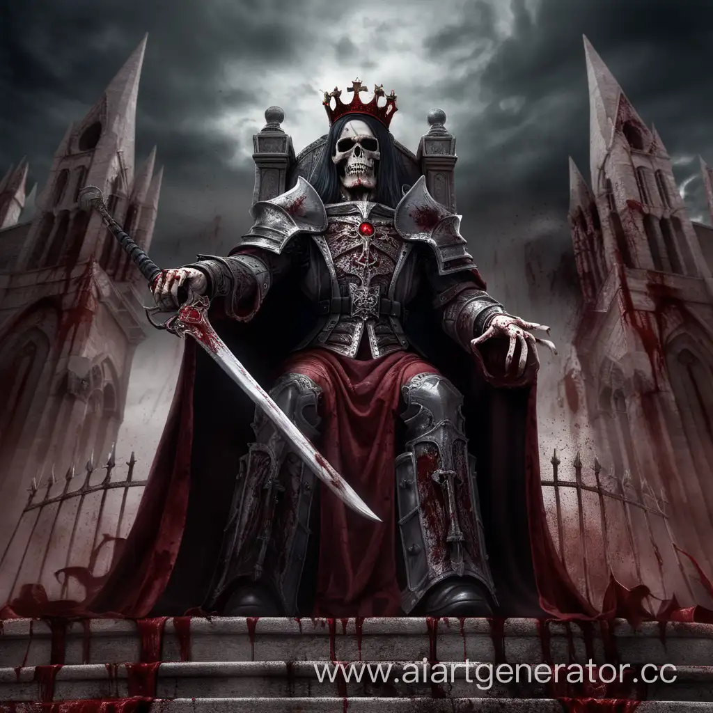 Король душ правящий  королевством нежити на фоне крови и ужаса 