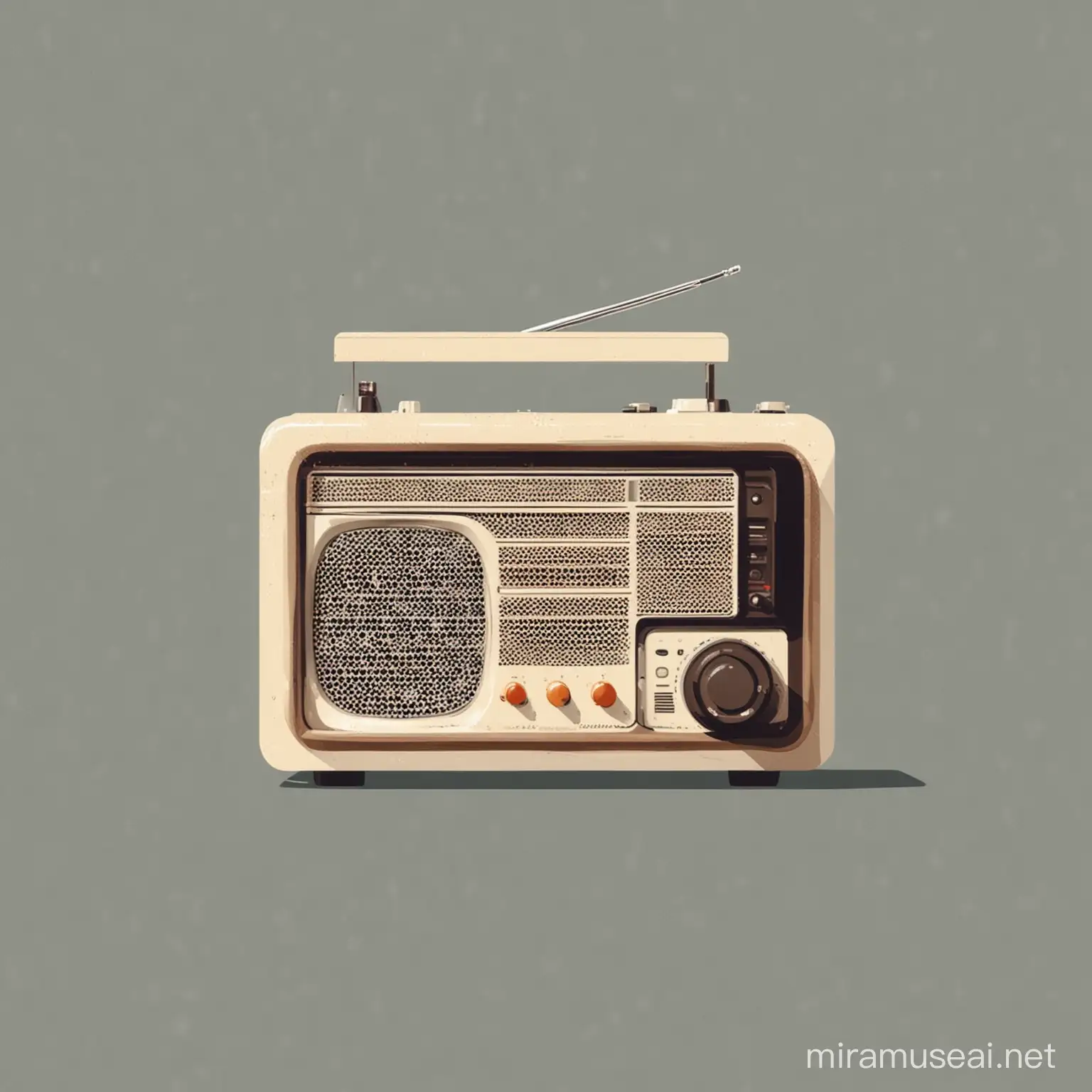 Minimalist Radio Vector Illustration with Retro Vibe