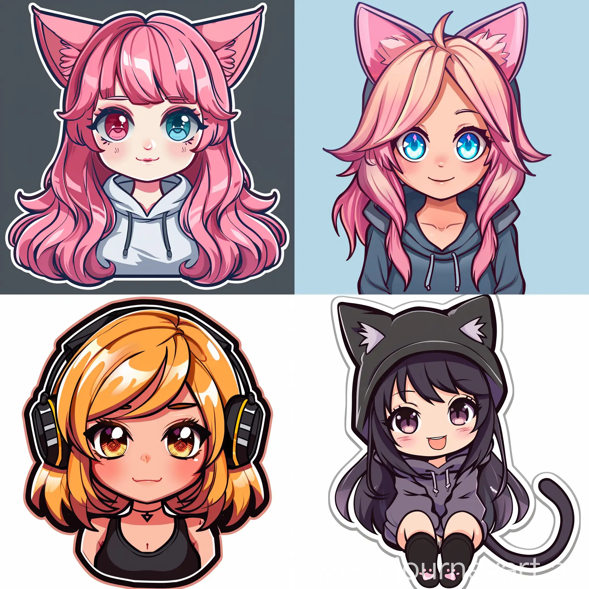Design cute cool custom twitch emotes anime chibi and badges