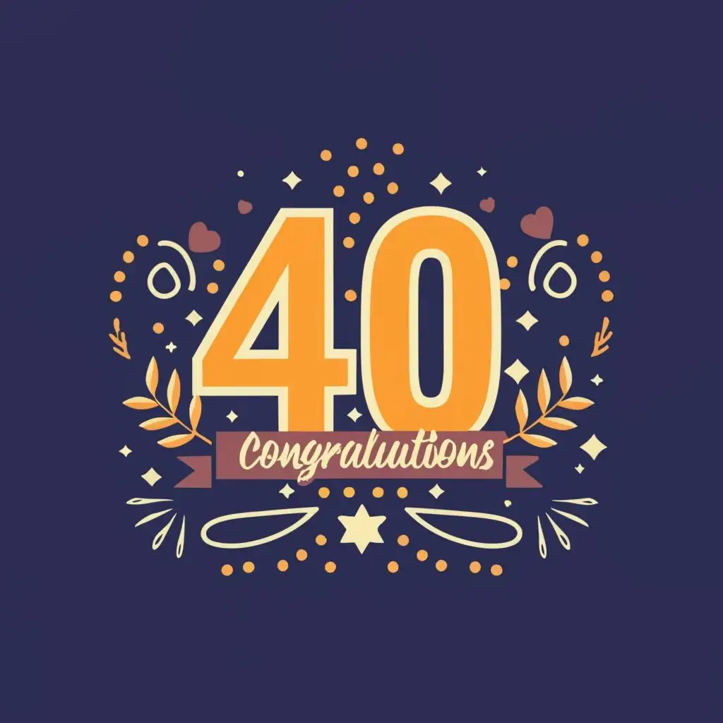 logo, 40 years anniversary, with the text "40 congratulations", typography, be used in Events industry