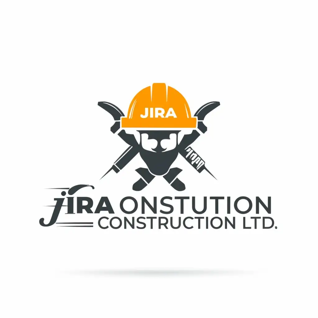 LOGO-Design-For-Jira-Construction-Ltd-Bold-Font-with-Hammer-and-Blueprint-Icon
