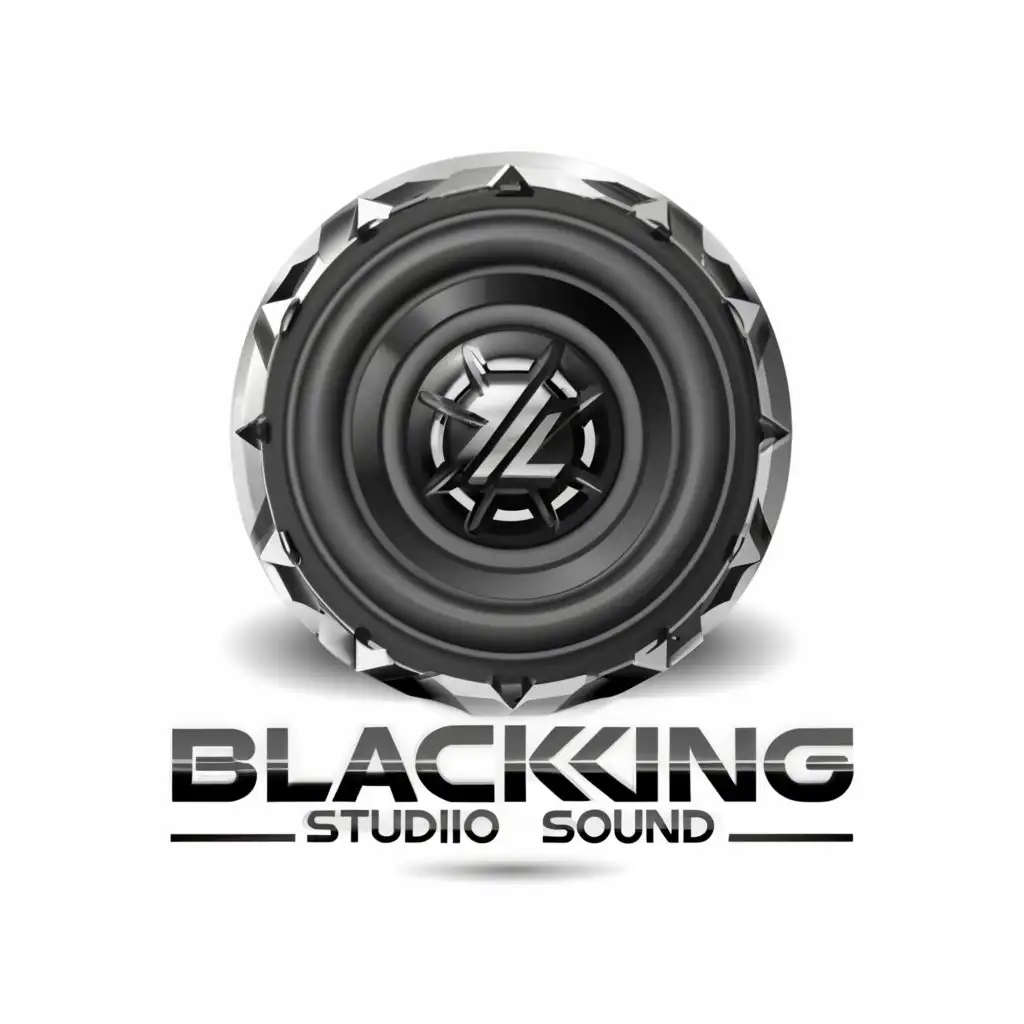 a logo design,with the text "3D logo blackking studio sound", main symbol:Subwoofer,Сложный,be used in Автомобильная industry,clear background