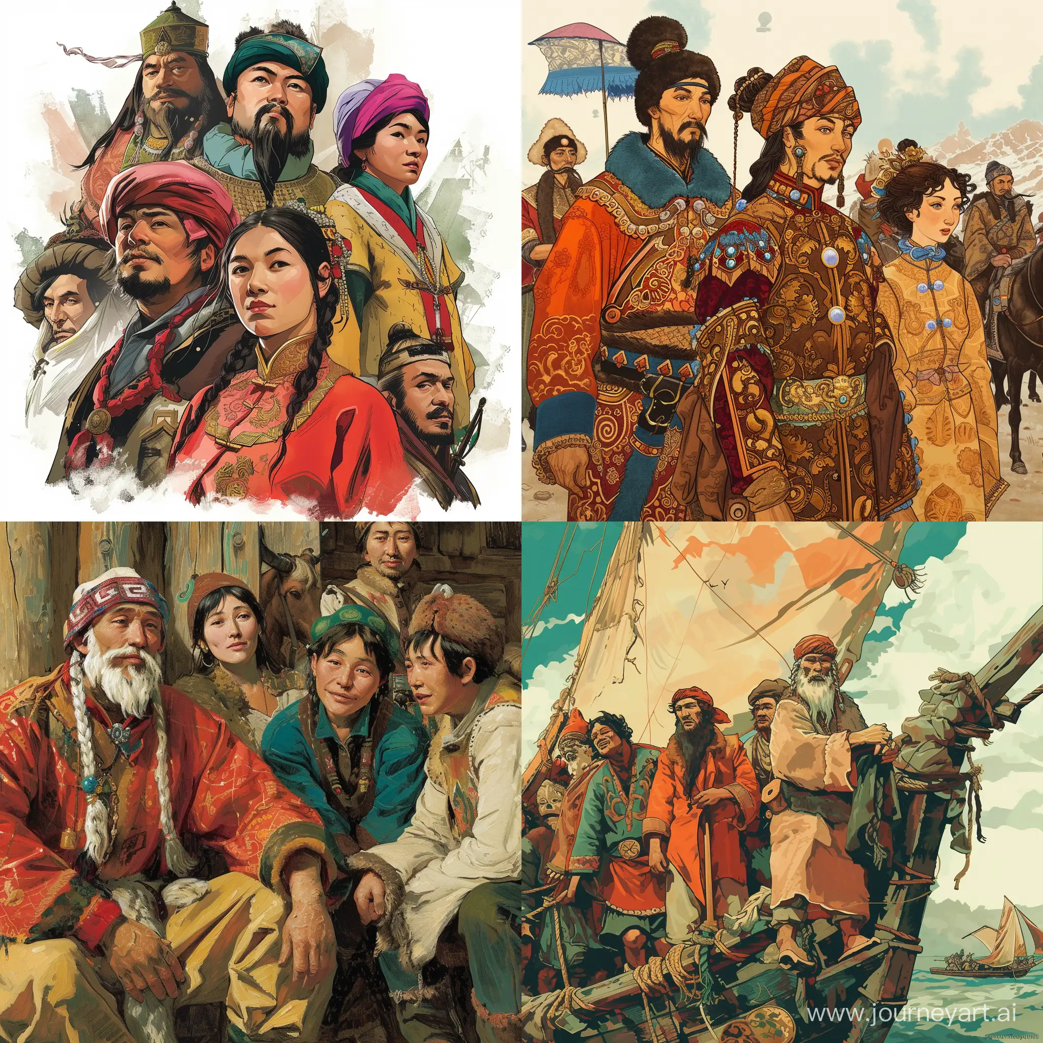 Contemporary-Illustration-of-Russian-People-in-Far-East-Tales
