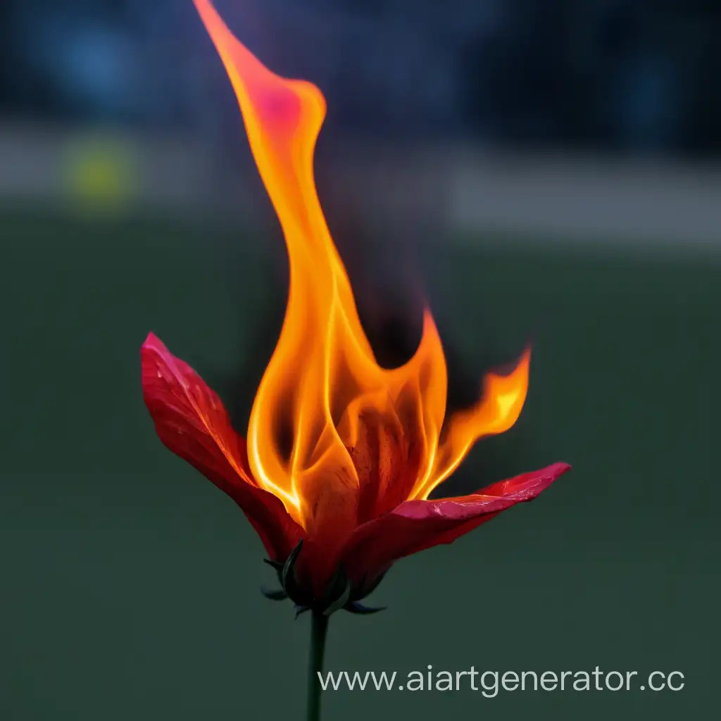 Vibrant-Bloom-Engulfed-in-Fiery-Elegance