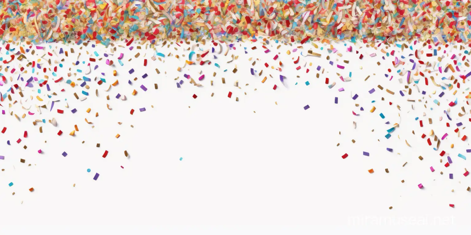 multi-colored confetti on a white background drawing
