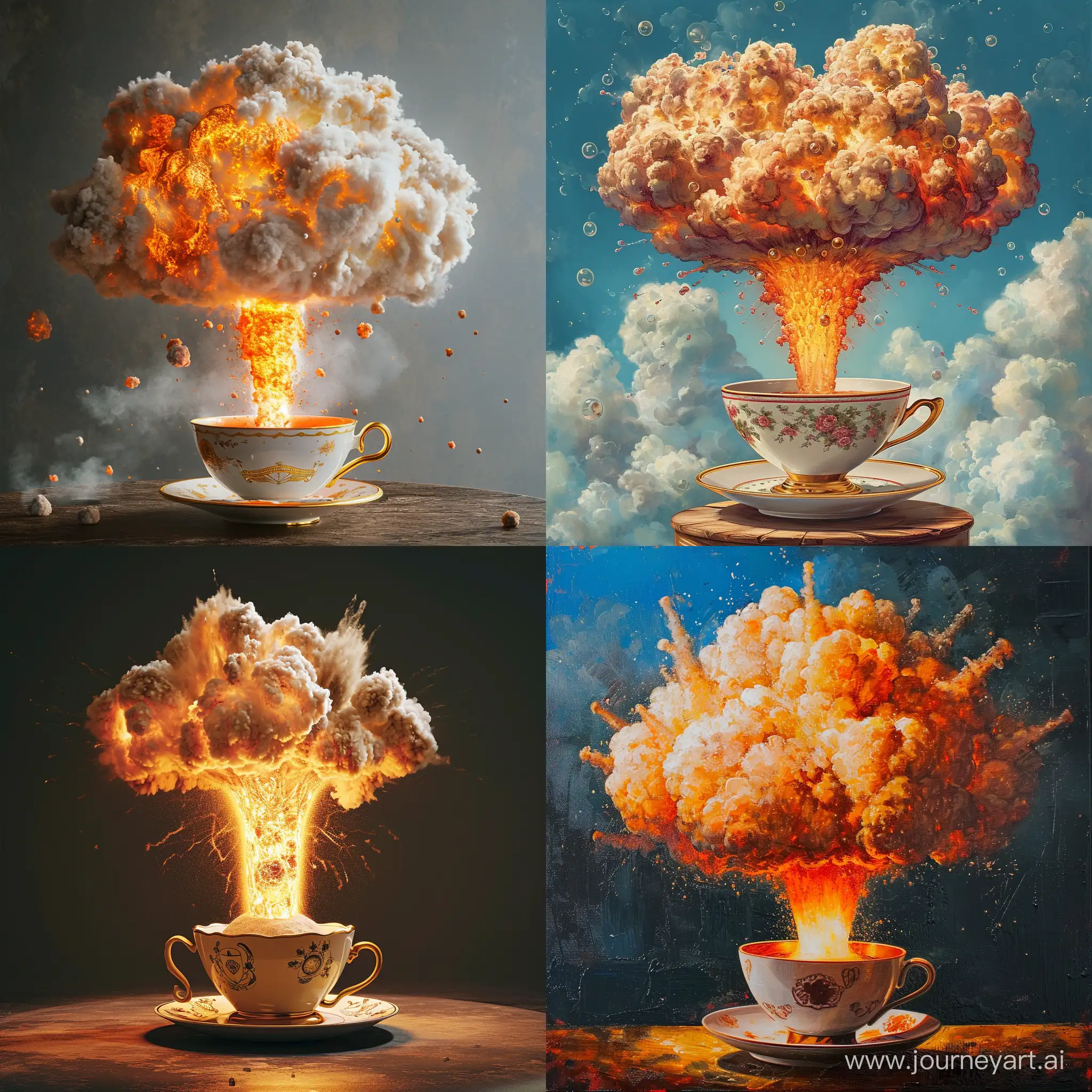 nuclear explosion in a teacup artwork